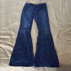 Free People Indigo Denim Trousers